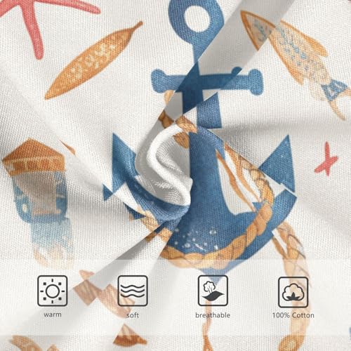 KLL Hand Drawn Sea Ship Ocean Boys Toddler Pure Cotton Underwear Briefs Breathable Undies3