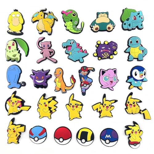 27Pcs anime Shoe Decoration Charms for Croc Clog Sandals Shoe Accessories Charms for Adults