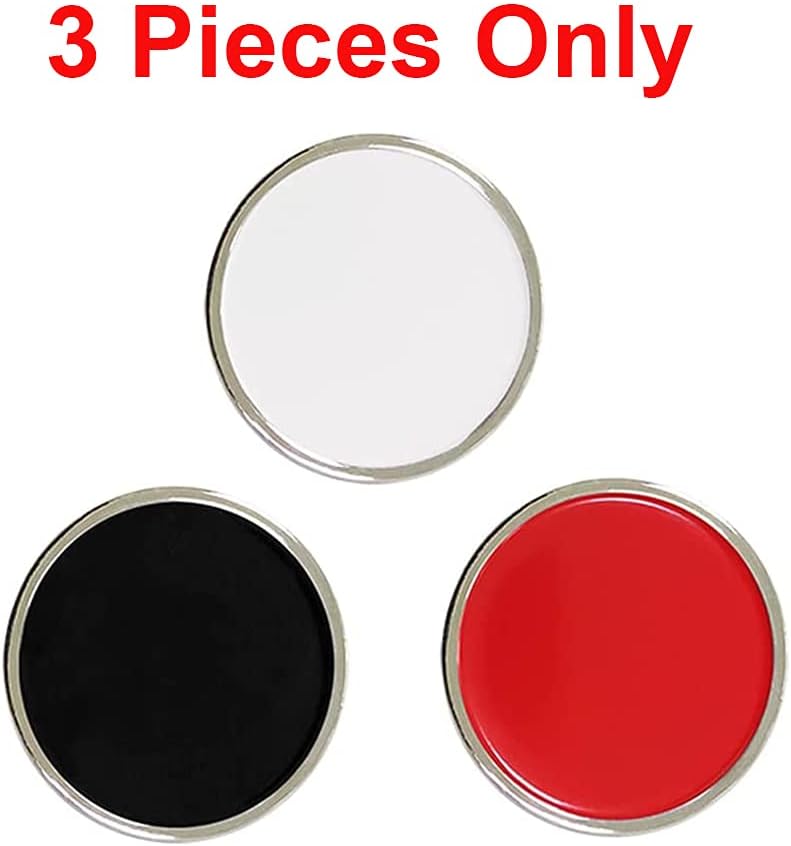 PINMEI Golf Ball Markers Ball Position Marker 3 pcs a Pack Zinc Alloy Material (White Red and Black Multi-Colors) : Sports & Outdoors