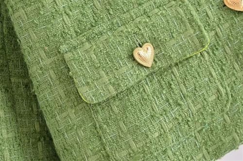 Women Suits Coarse Weaving Loose Single Breasted Jackets Slim Chic and Elegant Skirts Suit3