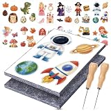 DazSpirit Prickelnadel Set Kinder ab 4, Komplettes Prickelset mit 10 Stickbildern, 2 Prickelnadeln, 2 Prickelfilz, Sicheres Bastelset für Feinmotorik, Prickeln Basteln für Kreative Bastelprojekte