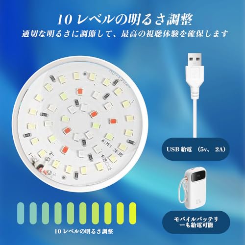 SELATO 水槽 ライト 小型 USB クリップライト 5W / 4色 / 3つモード/ 10段階調光 28個LEDビーズ アクアリウム用 水草育成 観賞魚飼育 (ホワイト) SLT108 の商品画像 2