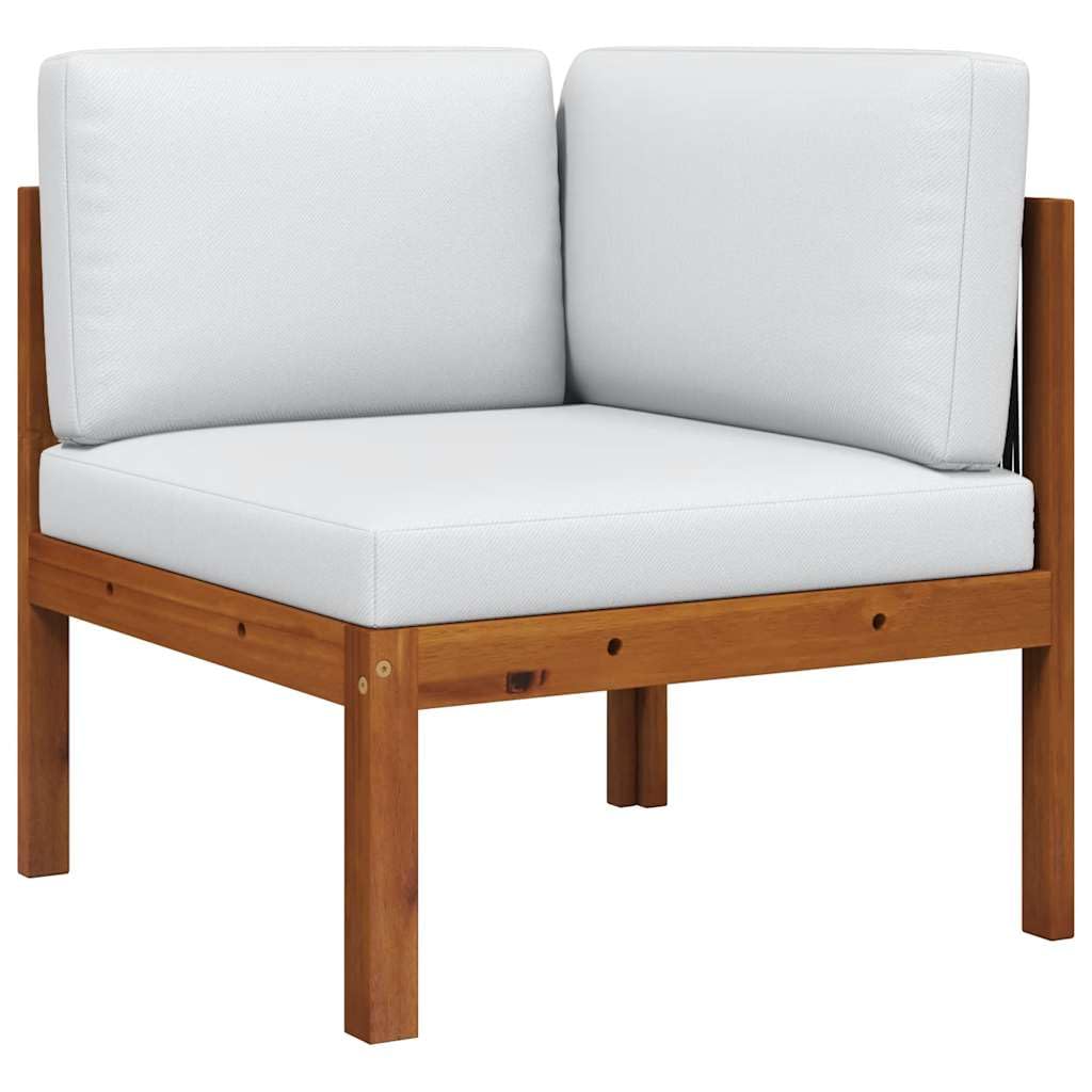 vidaXL Canapé d'angle de Jardin avec Coussins en Bois d'acacia et Corde