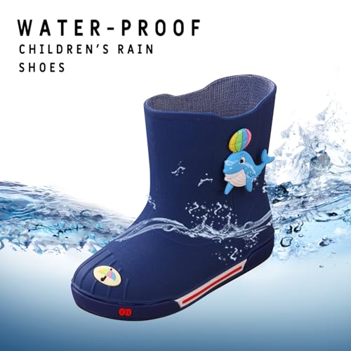 IWIHMIV Kids Rain Boots Outdoor Toddler Rain Shoes Boys and Girls Lightweight Comfortable Non Slip Ankle Rain Boots3