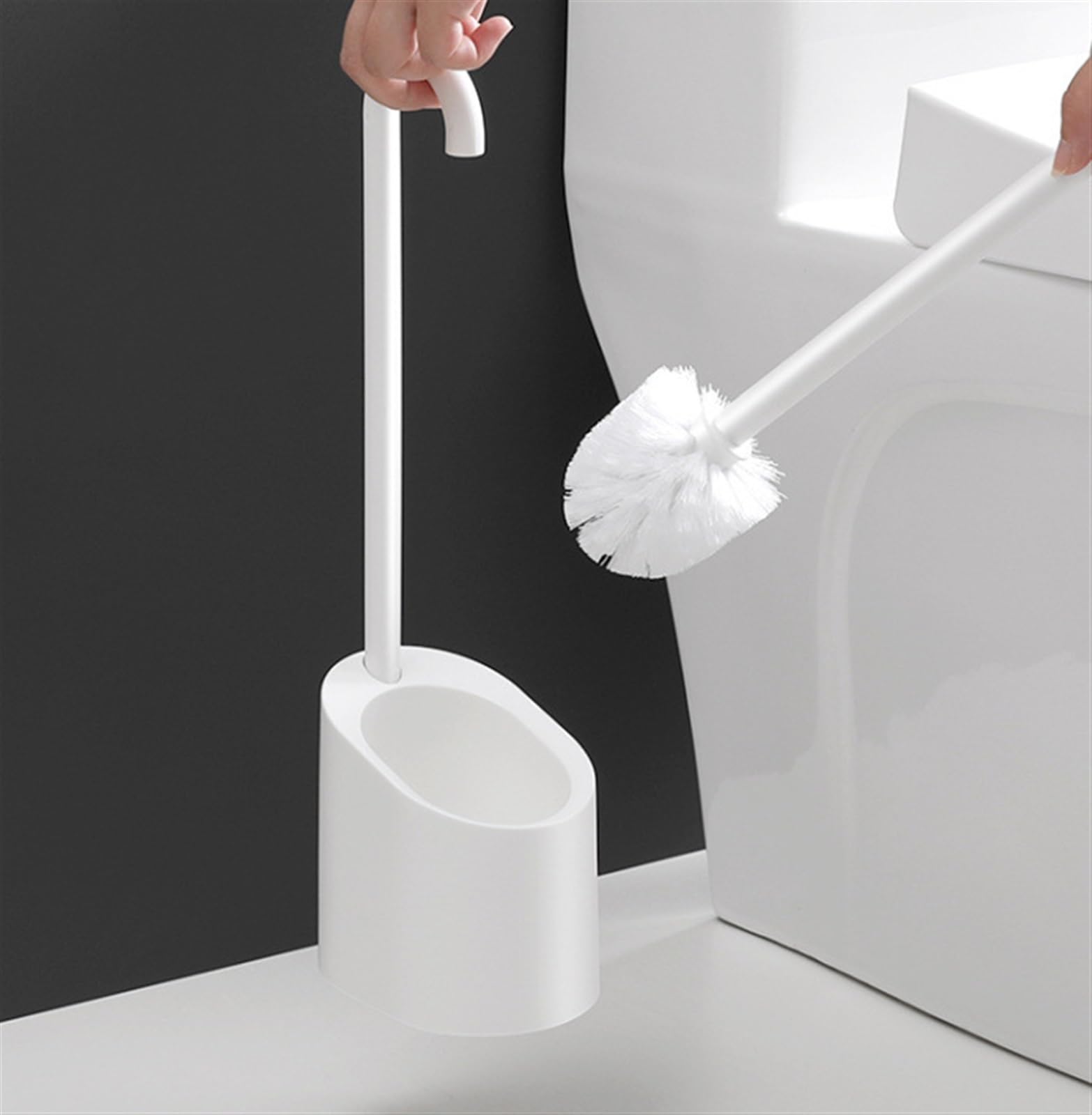 Szczotka do WC Szczotka Do WC I Zestaw Uchwytów Uchwyt Szczotka Do Szorowania Toalety Do Czyszczenia Łazienki Szczotka do Toalety(White)
