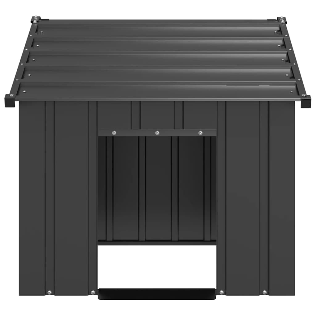 Niche pour Chien Extérieur Métal, Chenil d'extérieur Enclos Cage pour Chien avec Toit Noir 83x130x85 cm Acier galvanisé