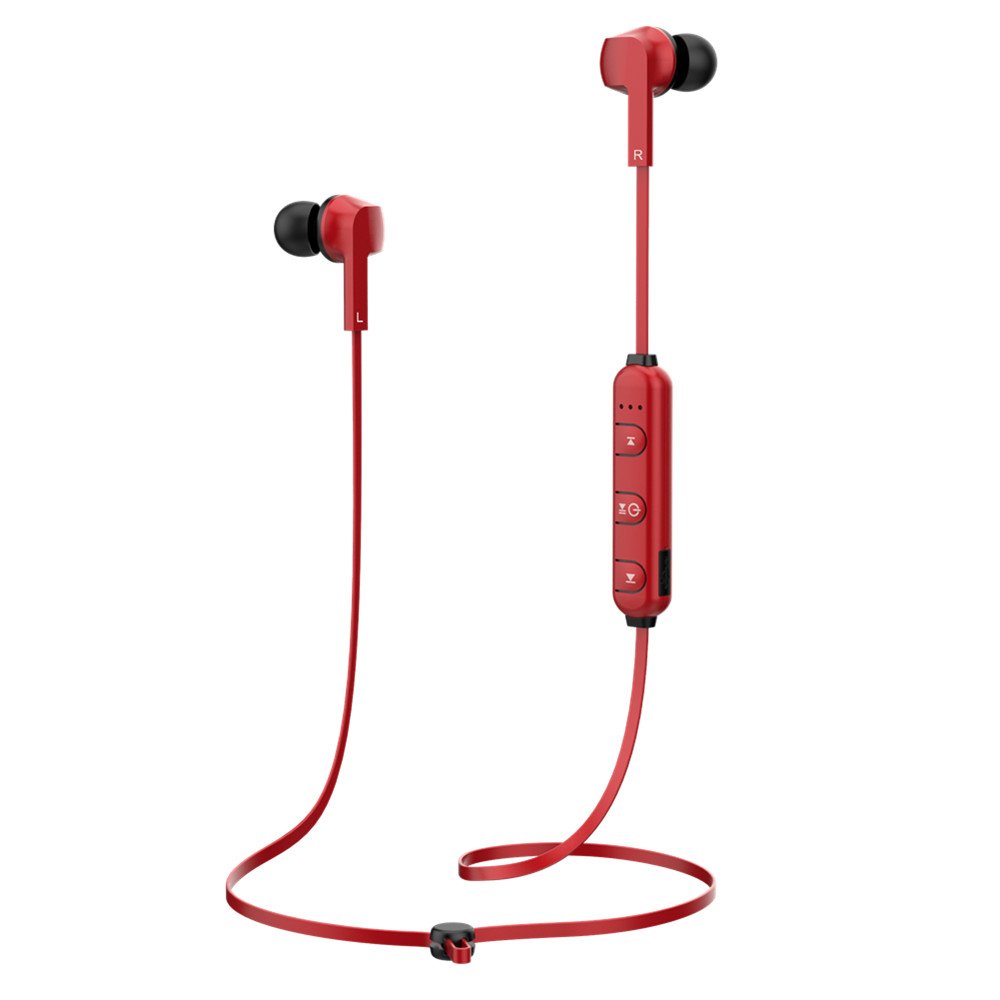 MOREFINE Neckband In Ear Earphones Bluetooth Wireless Sport Headphones HD Stereo Sound with Microphone CVC Active Noise Cancelling Headset for Gym Running iPhone Xiaomi Sony Android iOS Gift