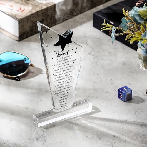 Image of Yookeer Dad Appreciation Gift Acrylic Plaque from Son Daughter, Stylish