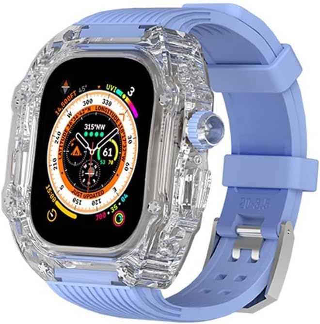 Bracelet transparent en caoutchouc fluor pour Apple Watch Ultra et Series 9 45mm