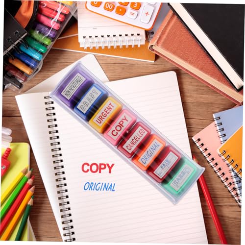 Tampons de texte pour bureau avec empreinte nette lot de 8