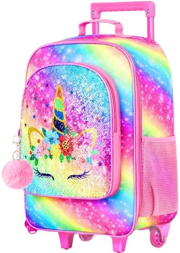 WZLVO Kids Luggage for Boys and Girls, Cute Dinosaur Unicorn Roll...