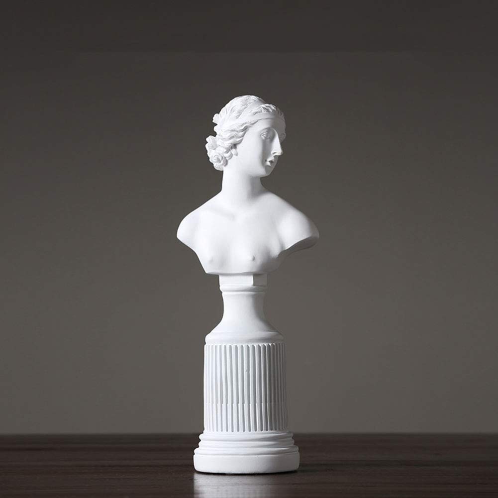 Escultura De Busto,Estatua Griega Clásica Estatuilla De Resina Arte Decoración del Hogar para Boda Fiesta Artesanía SPA Meditación Adornos-blancob 45x18x12cm(18x7x5inch) Regalo Novedad