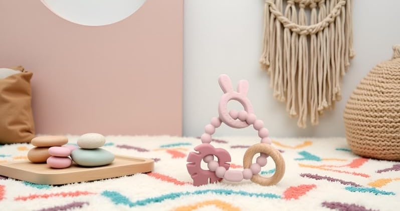 Miniatura 11 de Mordedor bohemio  Mordedor para bebé  Exploración sensorial y alivio de la dentición  Juguete mordedor de silicona 100% de grado alimenticio  Sin