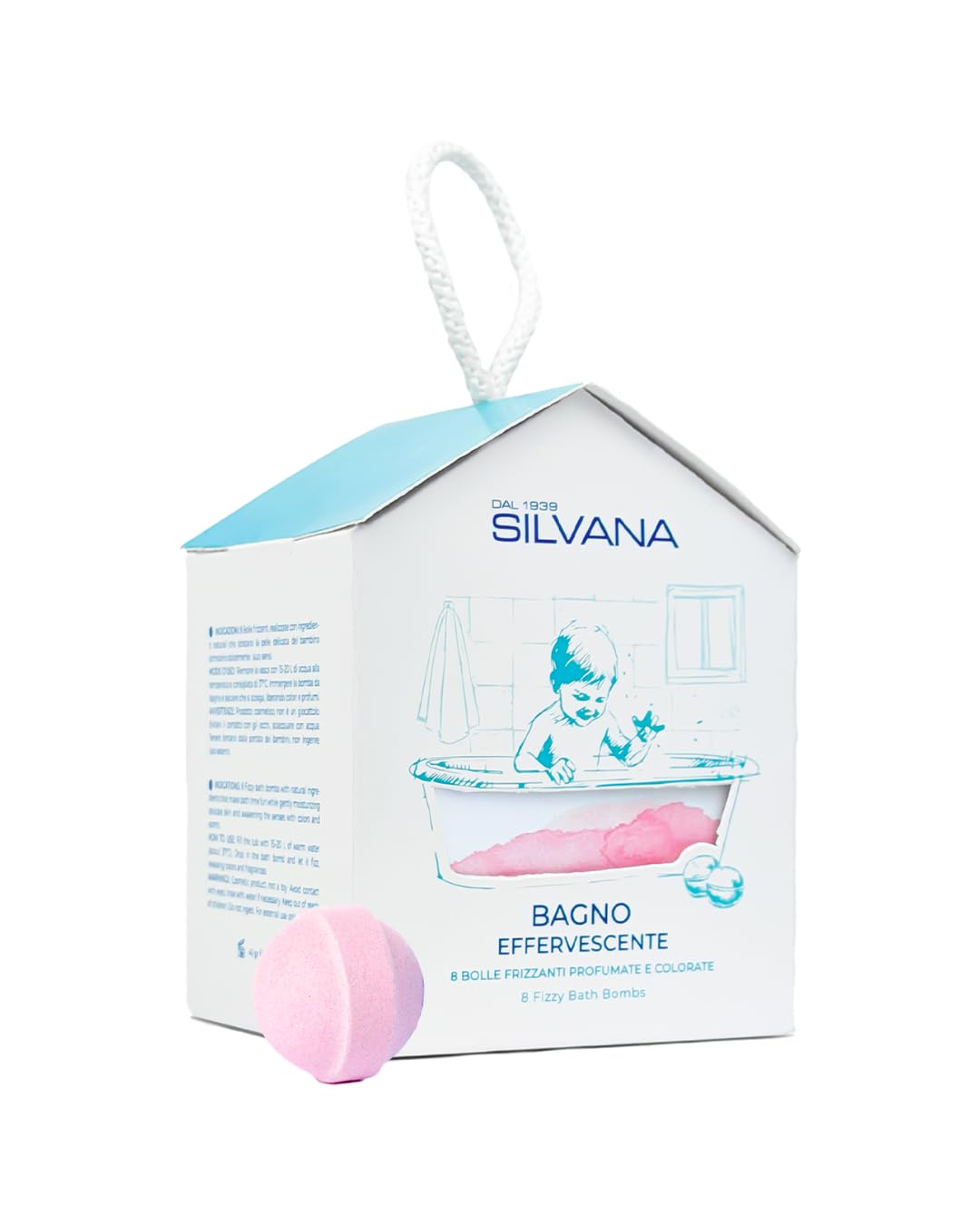 Silvana Bagno Effervescente Coccole per Bambini – Bomba da Bagno Naturale con Olio di Mandorle, Amido di Riso e Burro di Cacao – Bagnetto Rilassante e Idratante – Made in Italy
