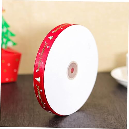 Miniatura 9 de EXCEART 2 unids Navidad Impreso Cintas de Alambre Cinta de Satén de Navidad Cinta de Embalaje Cintas Artesanales Cintas de Fabricación de Cintas de