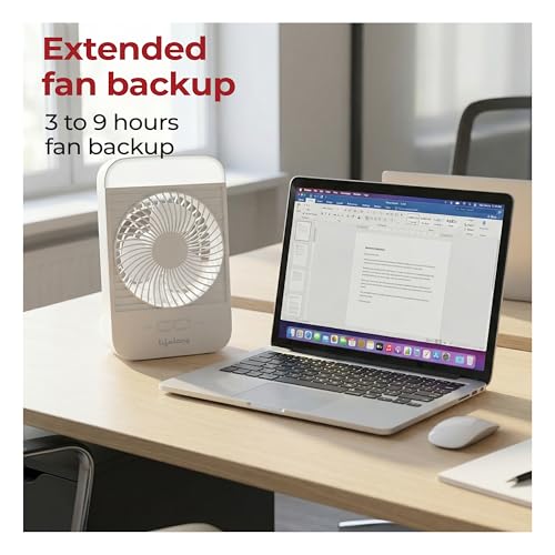 Image of Lifelong Portable Mini Fan with LED Light | 3 Speed Settings, 2800 RPM | Built-In LED Light with 3 Light Modes | 5W BLDC Motor, 2000mAh Battery | Type-C Rechargeable | Compact & Travel-Friendly Design