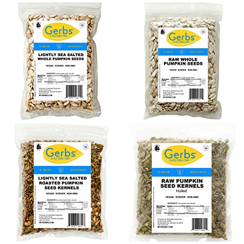 Gerbs Light Sea Salt Pumpkin Seed Kernel & In-Shell Bulk Gift Set (16 Lbs), Top 14 Food Allergen Free, Non Gmo, Vegan, Keto, Paleo Friendly #TOP25