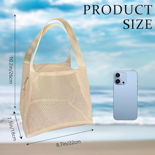 3-Pack Mesh Beach Bags – Large Zippered Totes, Quick-Dry & Foldable for Family, Pool, or Travel2