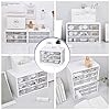 Desk Storage Organizer with 9 Drawers, FODIENS Stackable Desktop Craft Drawer Cabinet, Clear Storage Box Caddy for Makeup Jewelry Office Craft Supplies (9.84×6.3×5.9in) (White) #5