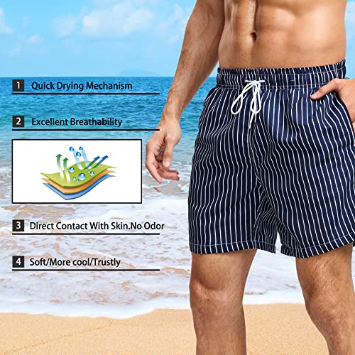 SUNDAY ROSE Mens Swim Trunks Quick Dry 5 inch Inseam Beach Shorts with Mesh Lining Bathing Suits for Men4