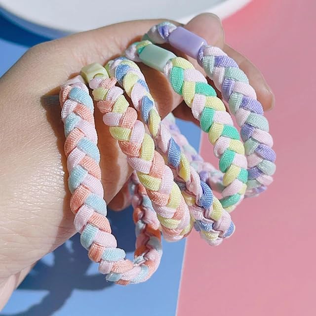 Diversa Korean Multicolor Color Braided Hair Ties for Baby Kids Girls & Womens Thick Rubber Bands Twist Coil Elastic Hair Ties Thick Rubber Band Women Ponytail (Pack of 12) (B0CYY329YW) Amazon Price History, Amazon Price Tracker