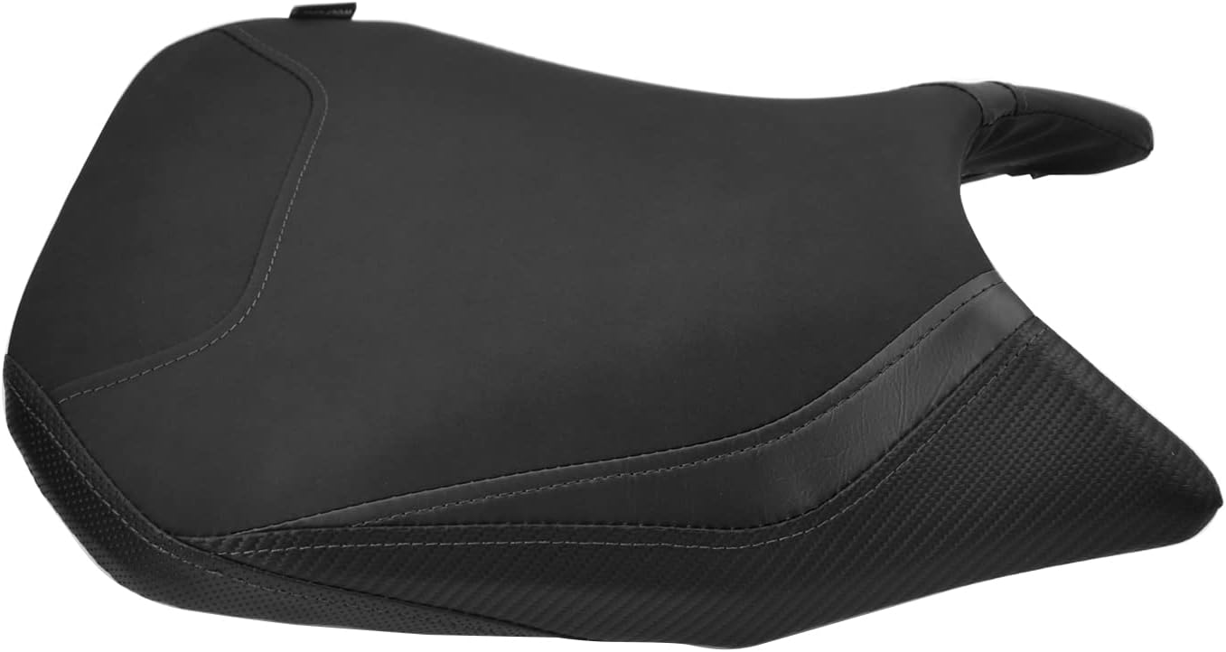 Upgrade Motorbike Seat Pad Comfortable Touring Front Rider Rear Passenger Seat Pad Cushion Cover Compatible for Ho&nd&a CBR500R CB500F CBR400R 2019-2022 (Front-Black)