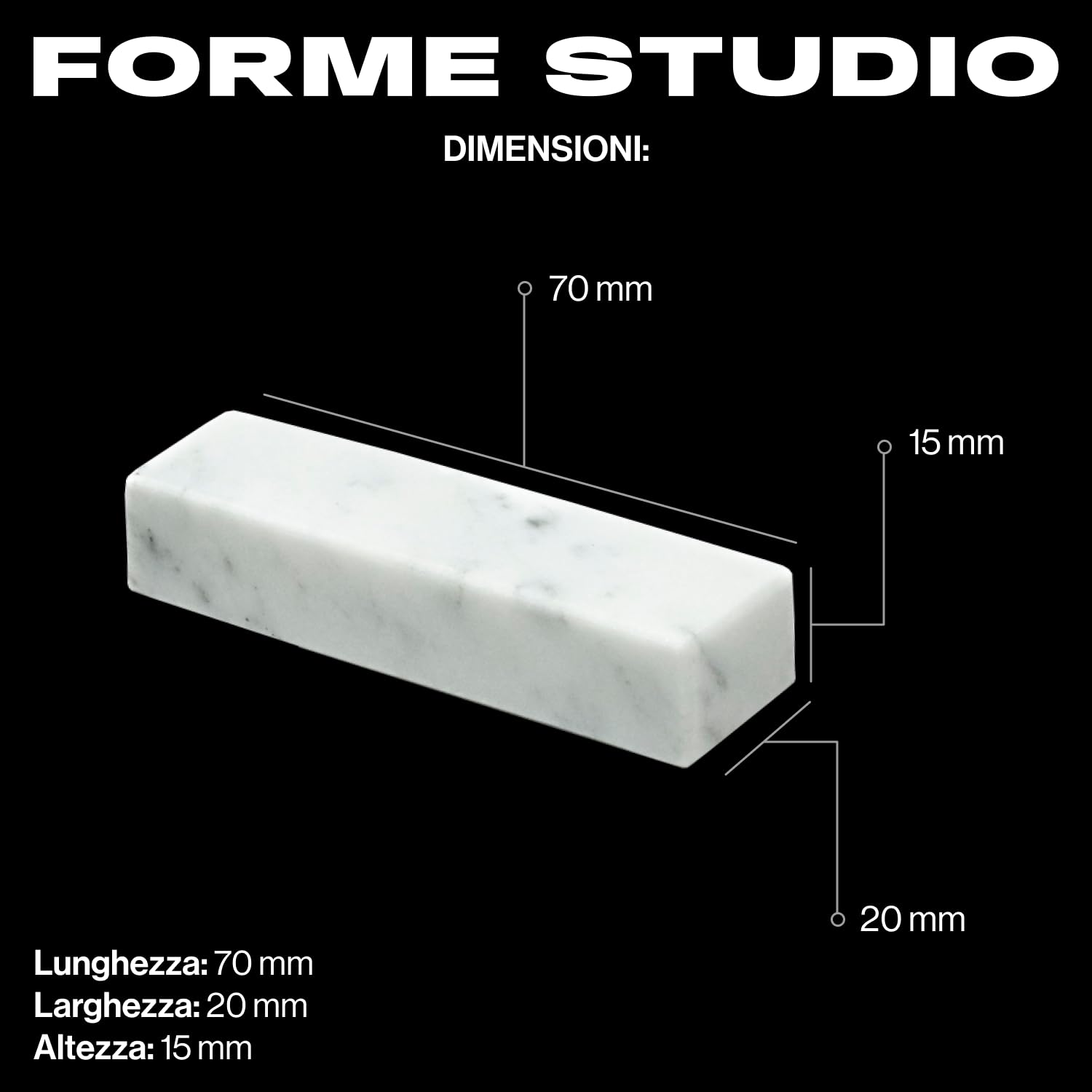 FORME STUDIO Set 4 Poggia Posate in Marmo Bianco di Carrara – Supporto Elegante per Posate e Bacchette – Accessorio Artigianale da Tavola Made in Italy