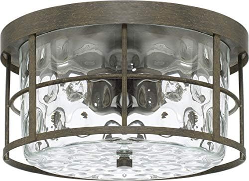 Capital Lighting 225021FH Bristol Drum Clear Water Glass Flush Mount Ceiling Light, 2-Light 120 Total Watts, 7" H x 13" W, Farm House