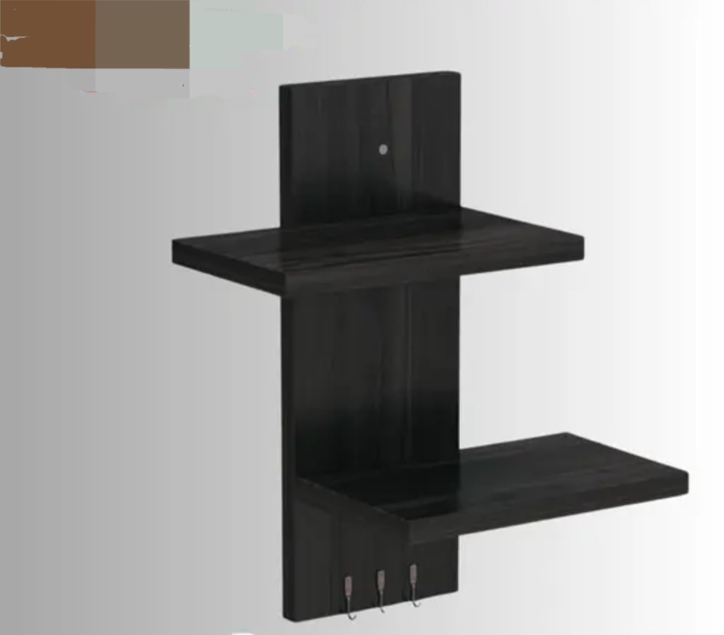 Étagère murale flottante bois noir pour ne plus jamais perdre vos clés dans l'entrée