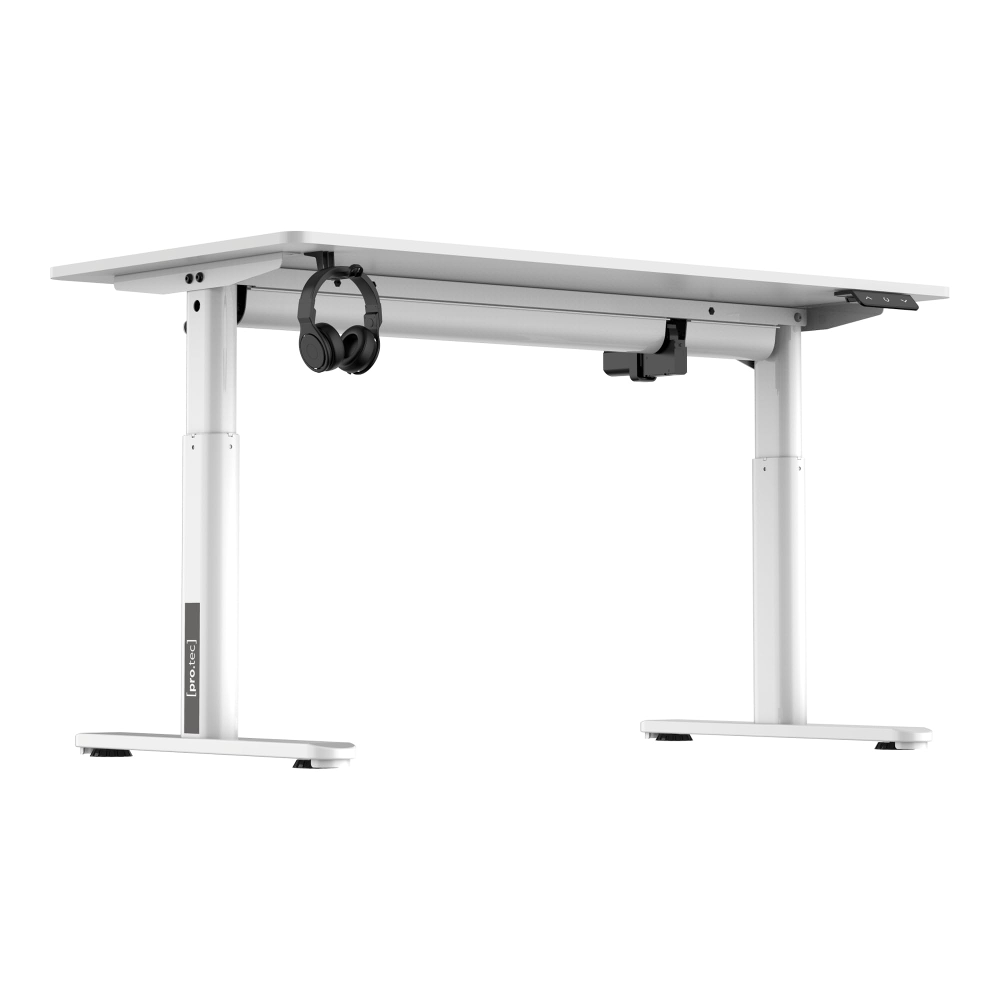 pro.tec Scrivania per Cameretta Scrivania Regolabile in Altezza 55-81 cm con Sollevamento Elettrico Tavolo per Bambini 120 x 60 cm - Bianco