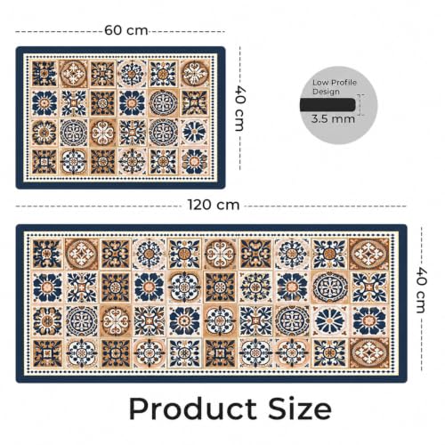 Image of MAXOSHINE Kitchen Mats for Floor Anti Slip Waterproof Feet Comfort Kitchen Runner Floor Mat Standing Desk Mat Floor Mats for Kitchen (120 * 40cm, 60 * 40cm) Set of 2
