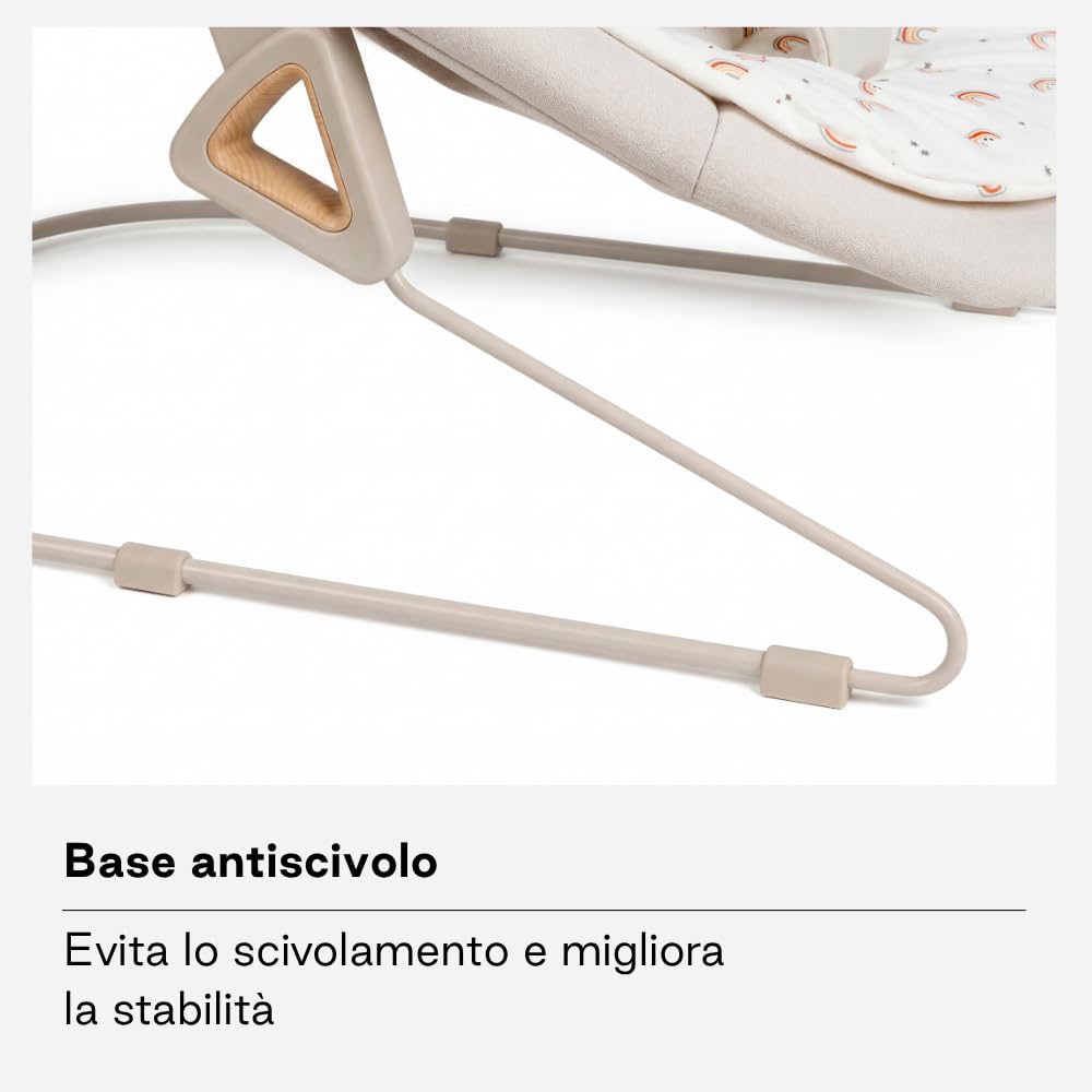Jané Sdraietta per Neonati dalla Nascita, Sdraietta Ultraleggera con Dondolio Naturale, Barra Giochi e Riduttore, Rivestimento Sfoderabile e Lavabile, Beige