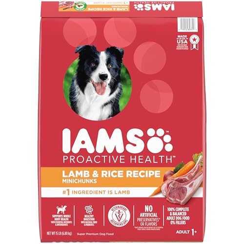 IAMS Proactive Health Minichunks Adult Dry Dog Food with Lamb & Rice, 15 lb. Bag
