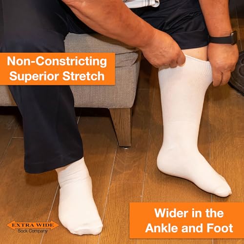 Extra Wide Comfort Fit Athletic Crew (Mid-Calf) Socks for Men and Women, For Wide Feet Pick your size, Do not size up4