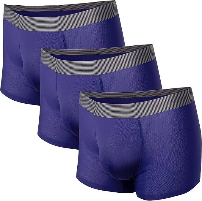 Mr. Davis Men's Sport Trunks Cut Boxer Brief Underwear - Supportive Men's Underwear - Soft Large, Navy, 3 Pack - Main Image