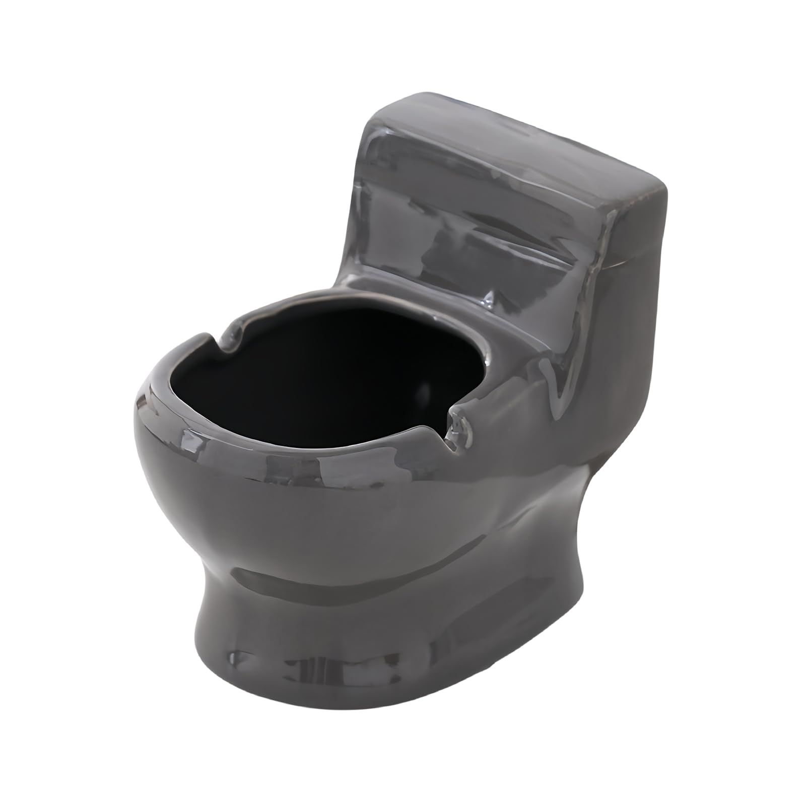 JANKOW Toilet-Shaped Ashtray - Creative and Trendy Decorative Office Ornament for Home and Offic (Grey)