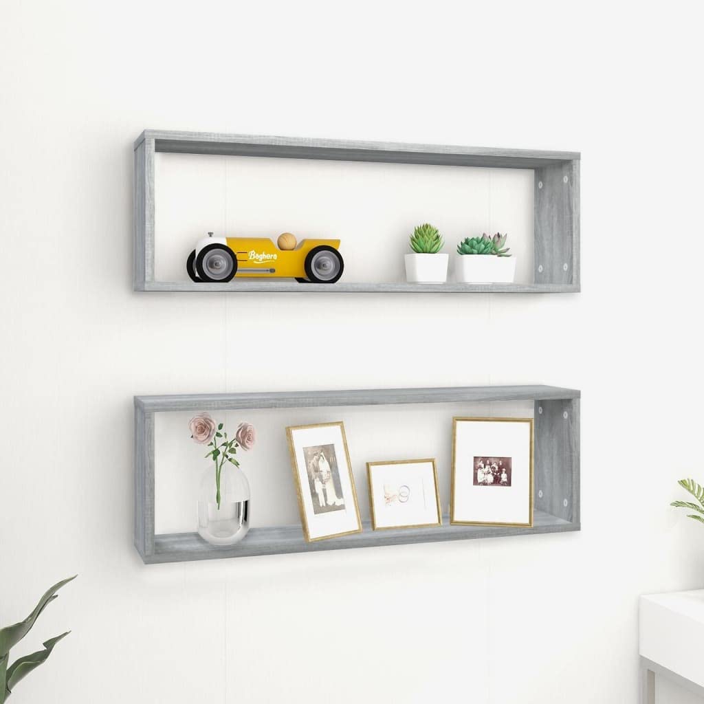 Estantería flotante para pared (80 x 15 x 26,5 cm, 2 unidades), color gris Sonoma