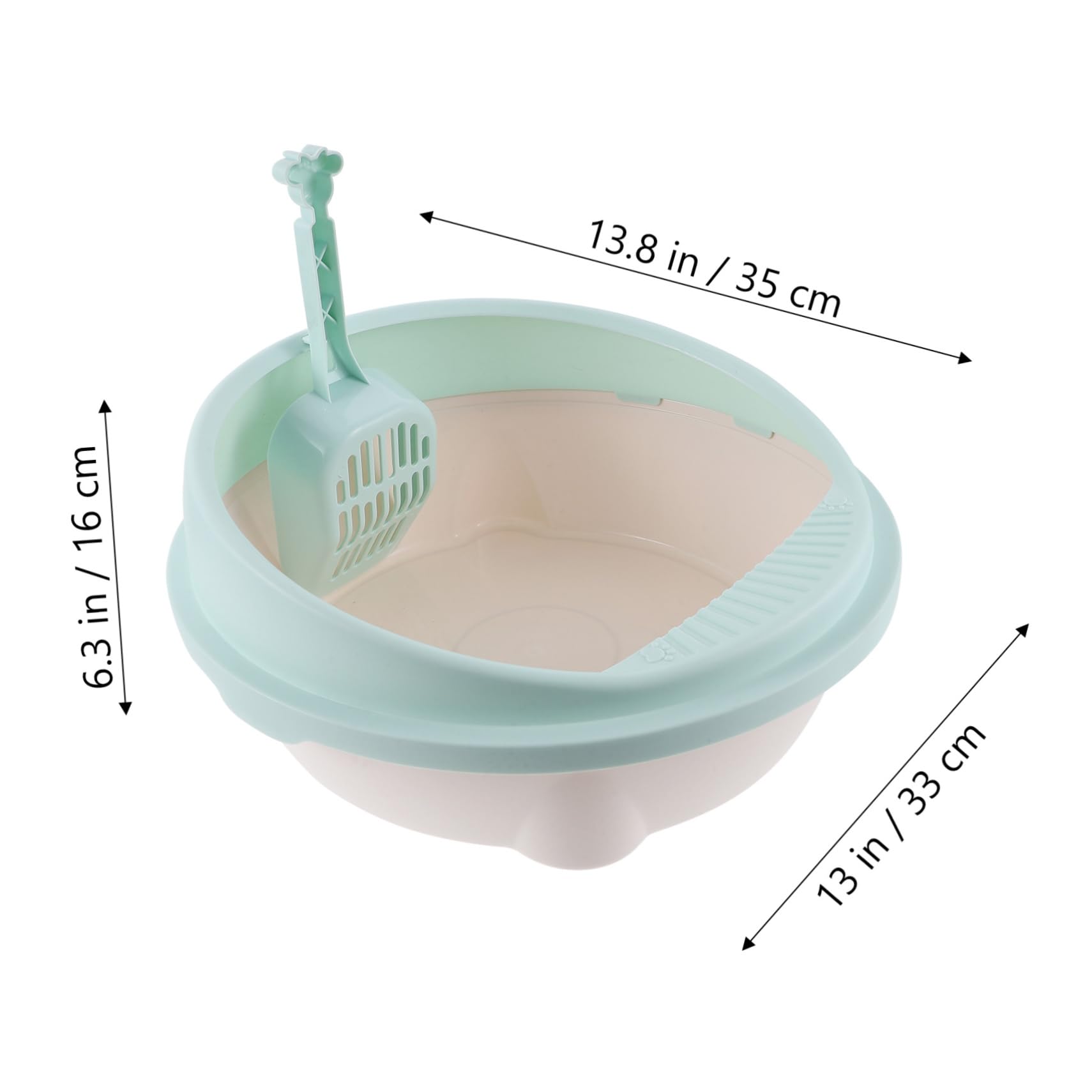 Sosoport Portable Cat Litter Box Sturdy Plastic Low Entry Travel Litter Box for Cats