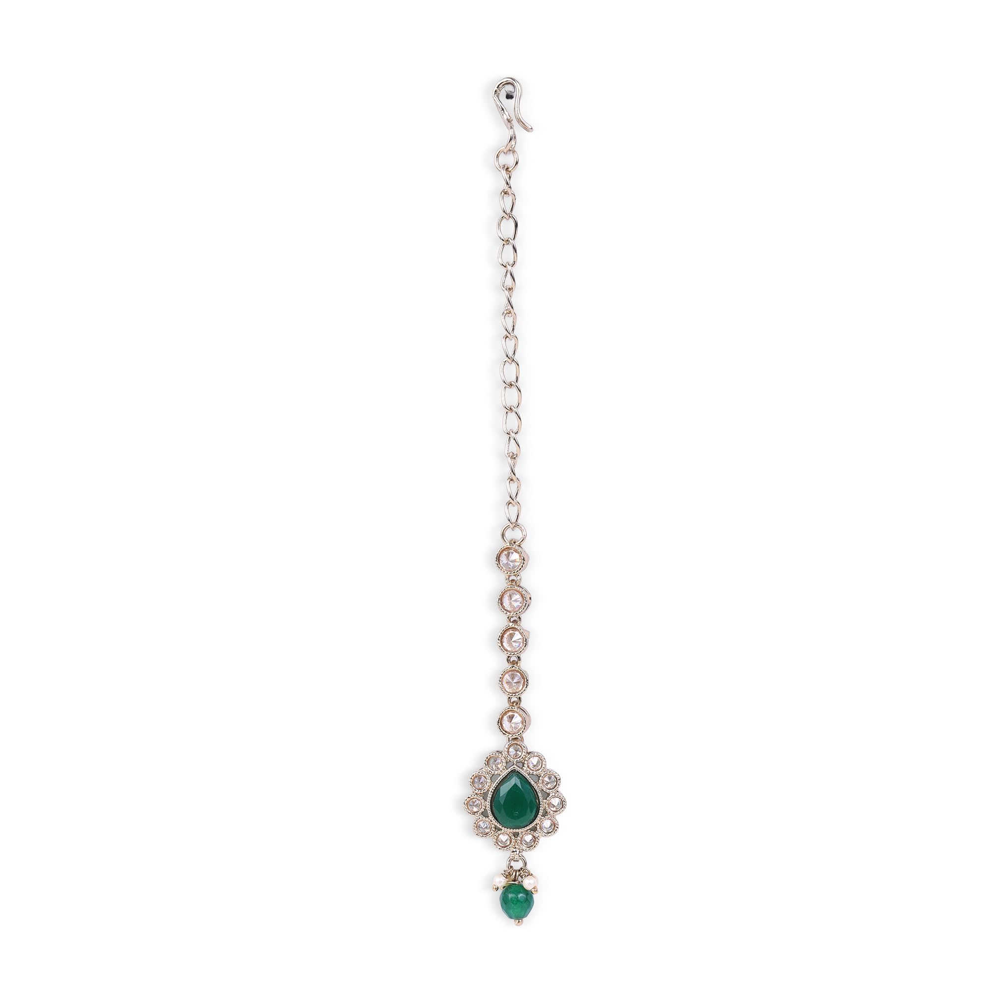 Traditional Classy Oval Shape Brass Maang Tikka For Women-image-38