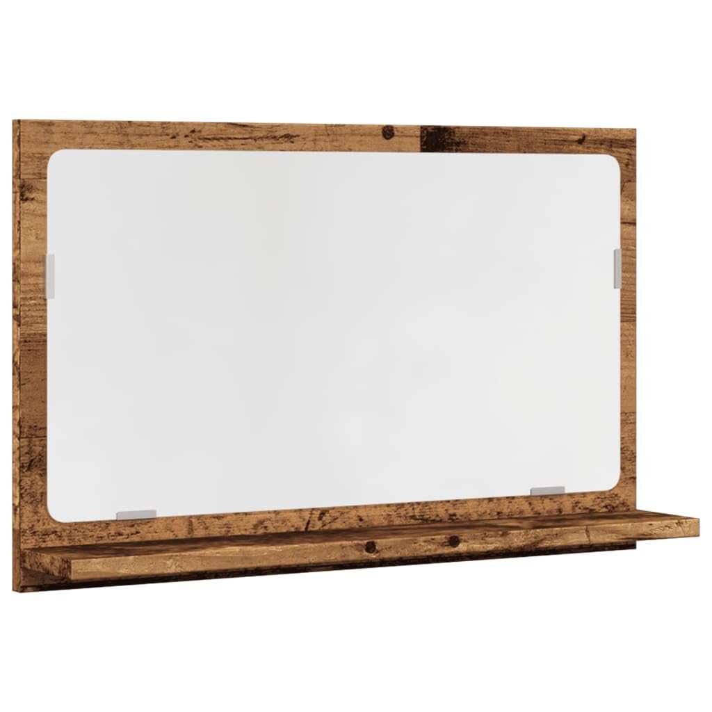 vidaXL Bathroom Mirror Cabinet, Wall Cabinet for Toilet Washroom, Storage Wall Cupboard with Mirror, Modern Style, Old Wood Engineered Wood