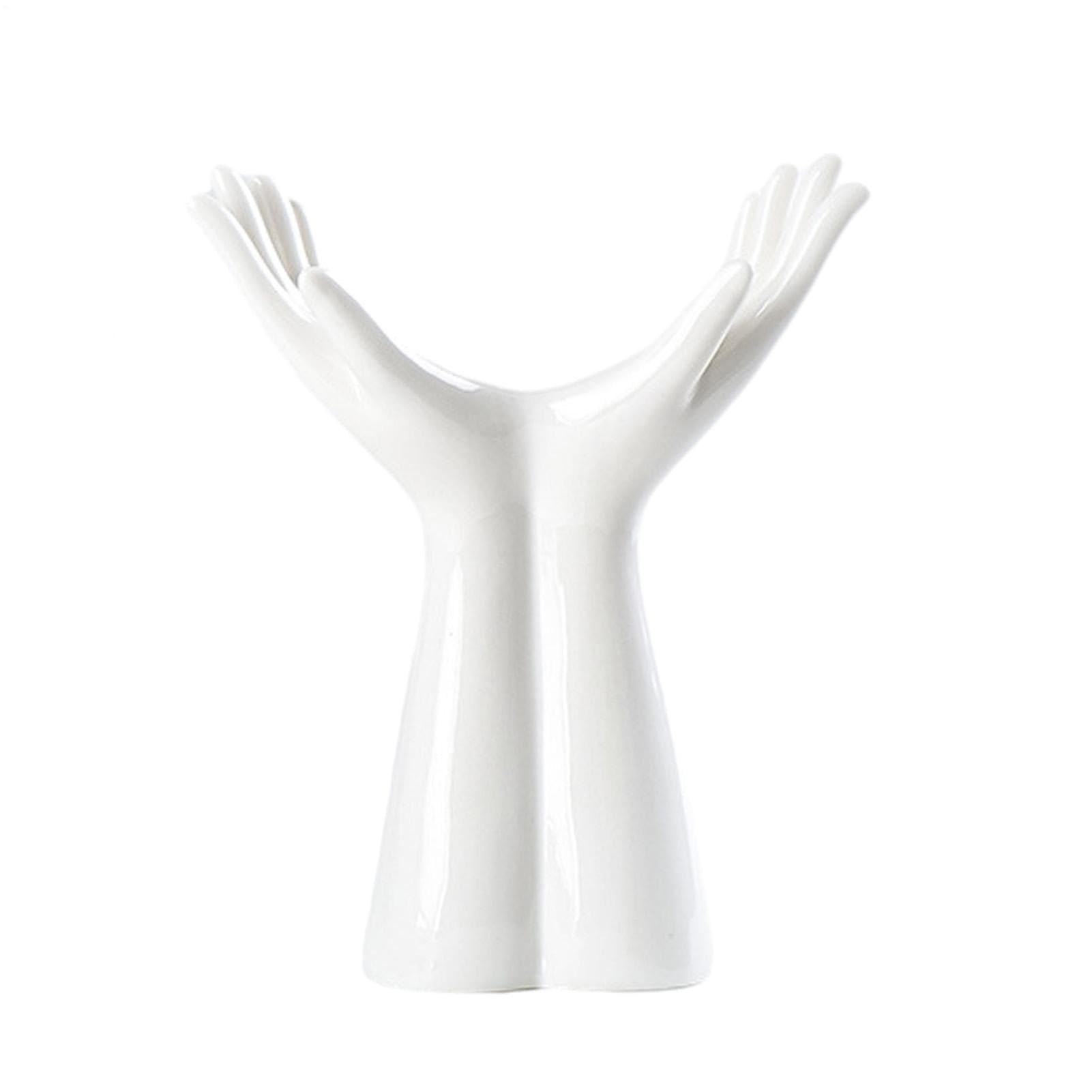 Vase en céramique main bohème blanc chic pour centre de table salon