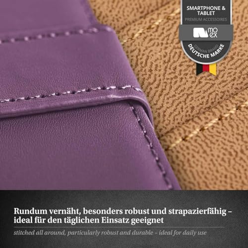 Coque iPhone 14 Pro Max moex en cuir synthétique premium violet avec rabat support - 5