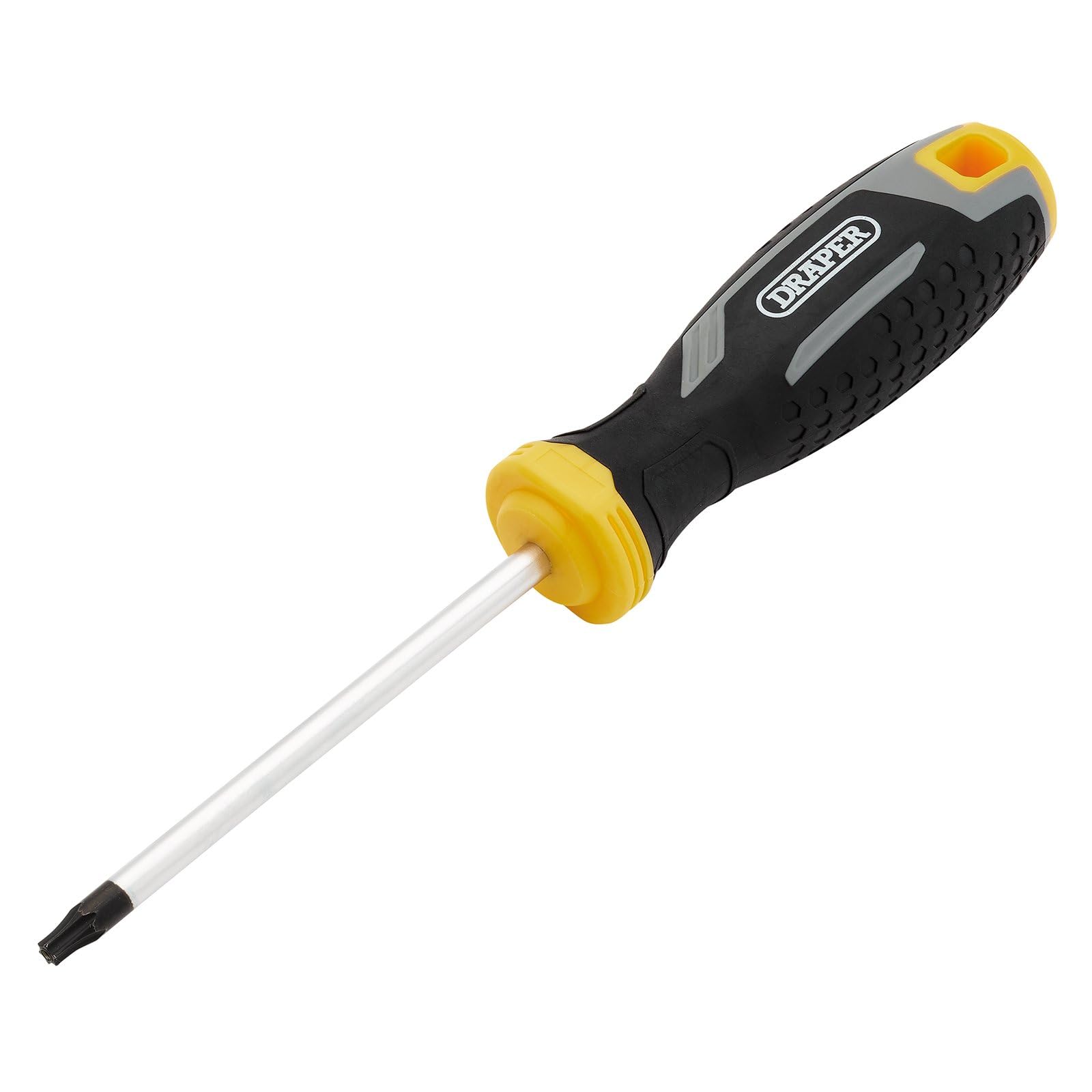 Draper TX-STAR Tamperproof Soft Grip Screwdriver, T25H x 100mm - 13423 - Magnetic Tip, CRV Blade, Grey and Black