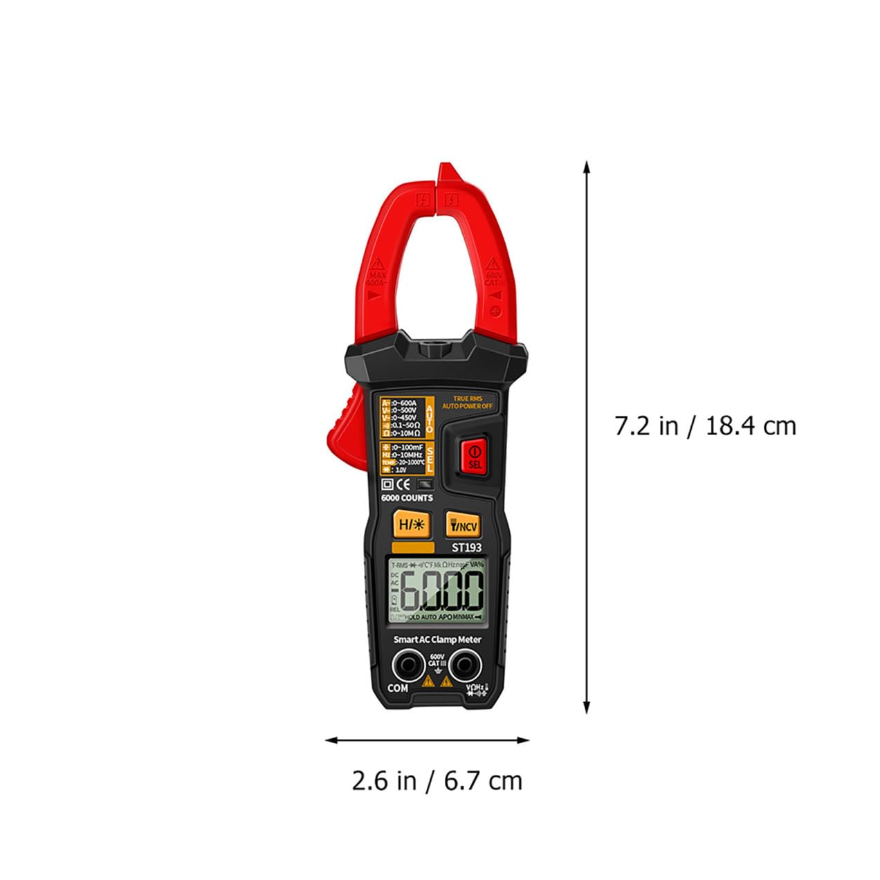 Automatic Ranging Digital Clamp Meter St193 Multimeter for Electrical Repair with Ac Current Tester, Voltage Tester, and Buzzer – Handheld Meter Equipment for Home and Industrial