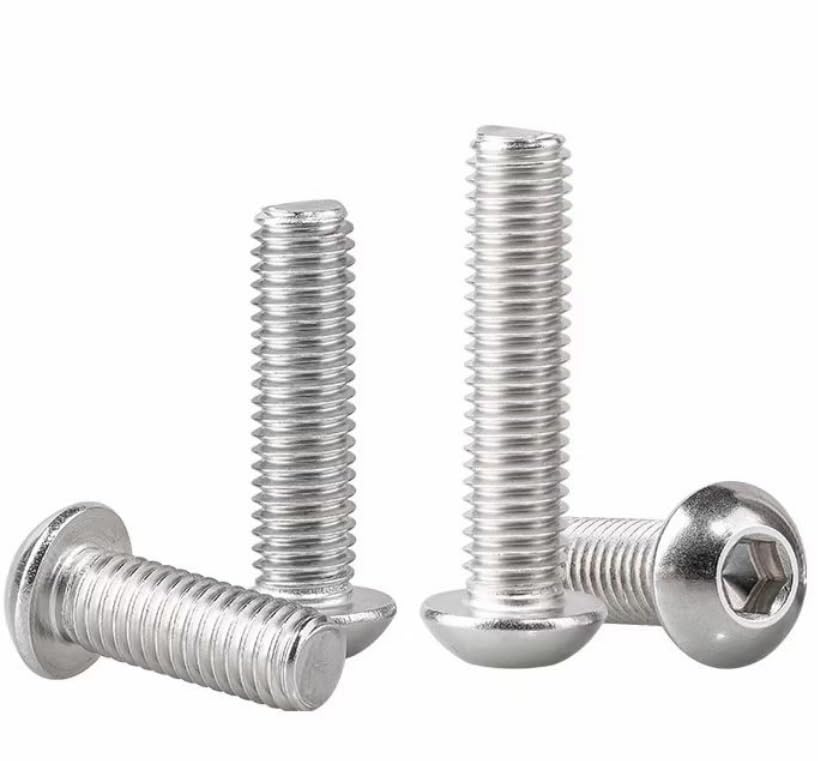 Miniatura 3 de Tornillos de cabeza de botón de 516-18 x 12", acero inoxidable 18-8 (304), acabado brillante, unidad hexagonal Allen, (10 piezas)
