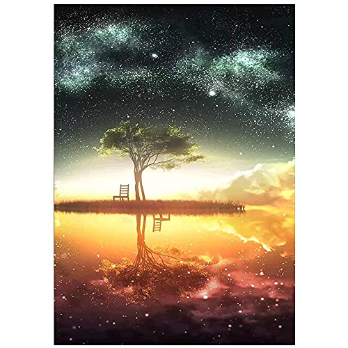 Diamant Peinture Kits 5D grand format 50x100cm motif petit arbre pour broderie mosaïque adulte