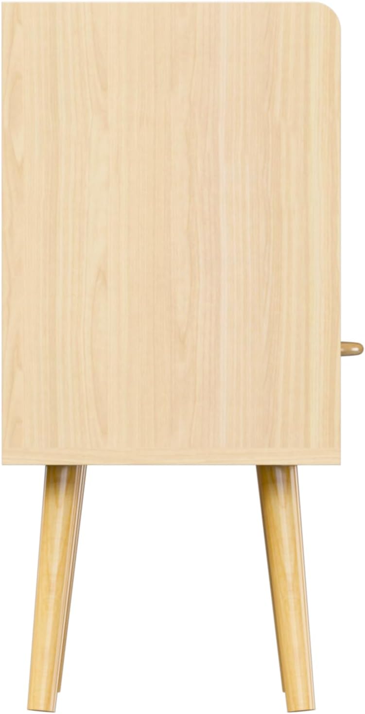 GIA Home Furniture Series End Table/Nightstand with 2-Tier Storage,Wood Side Table with Storage Cabinet or Kids Adults,Oak