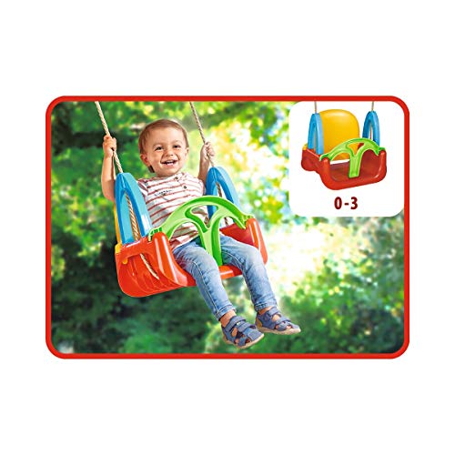 Simba 107174109 - 3 in 1 Schaukel, Seil vormontiert, Schaukelhöhe ca. 120cm, Sitzbreite 28cm, Gelb/Blau/Rot/Grün – Bild 5