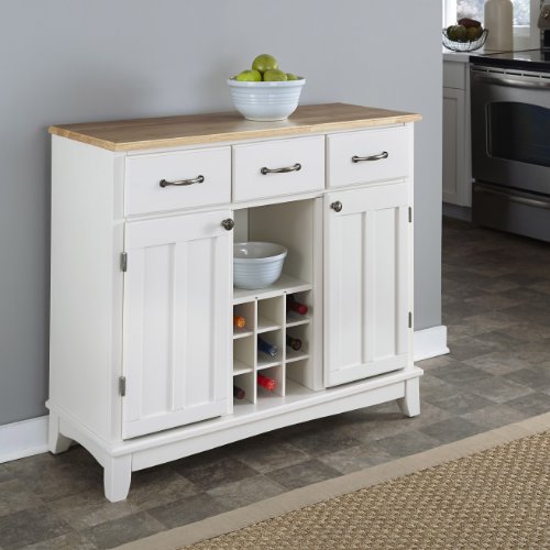 Hutch-Style Buffet- White/ Natural #TOP1