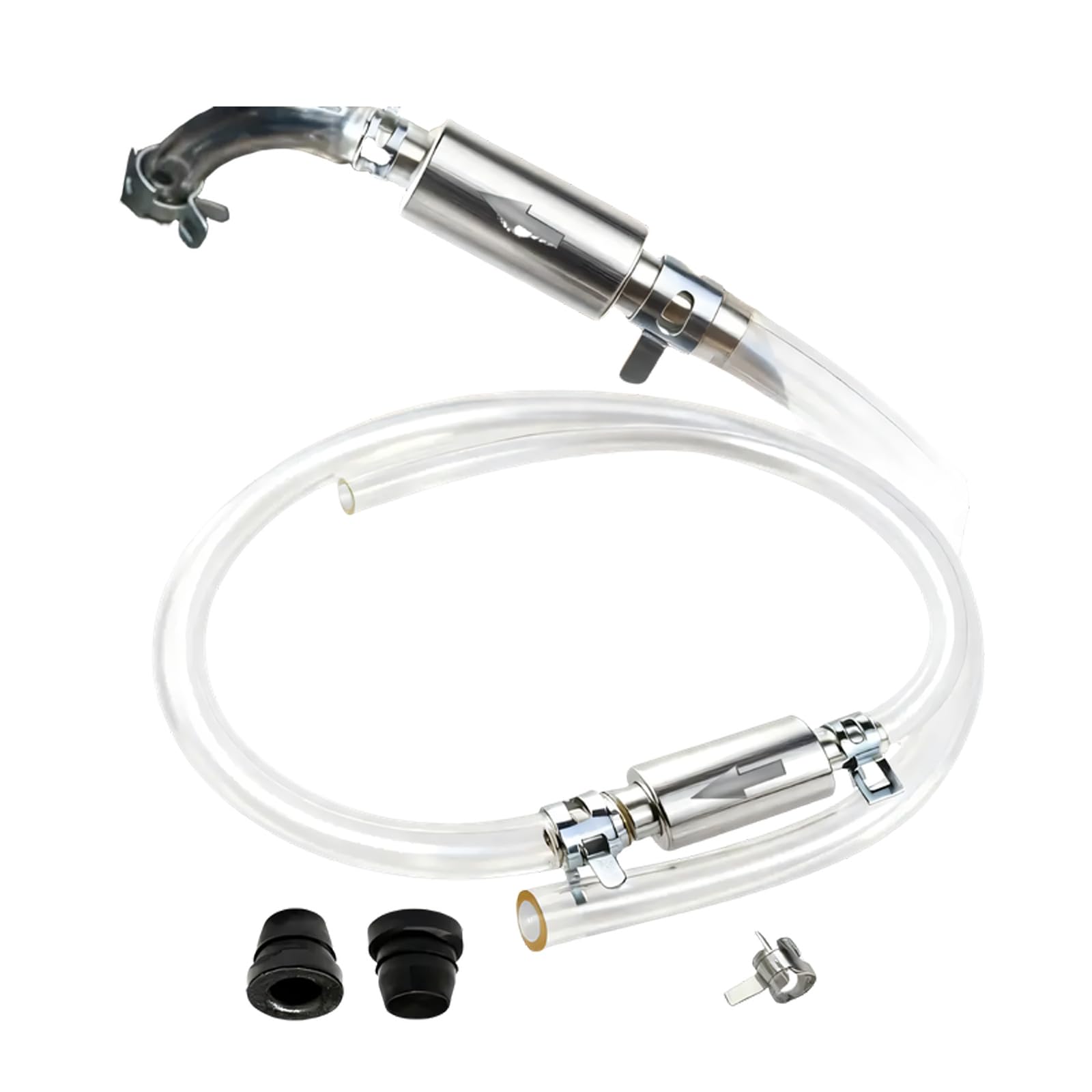 Nucelit A Clear Brake Bleeder Line With Check Fitting, Metal Inline Body Nd Dapter Fittings For Motorcycle Garage Service Jobs Nd Fluid Changes Hydraulic Bleeder Line Brake Drain Pipe Clutch Bleeding Tube